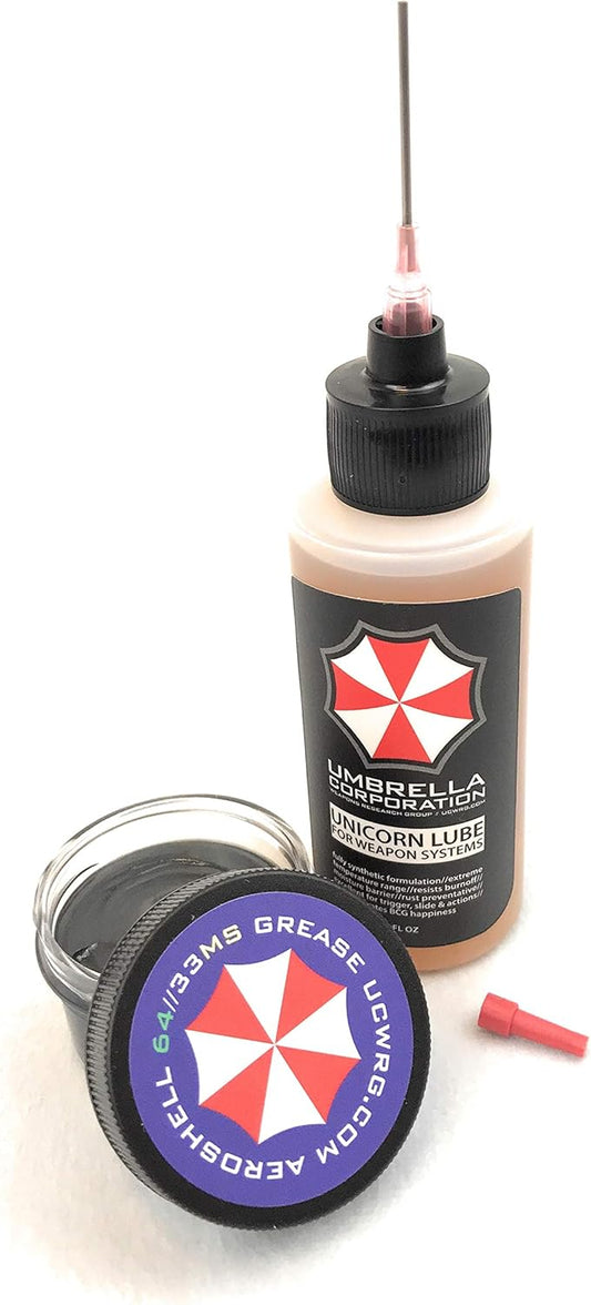 Umbrella Corporation Unicorn Lube Gun Oil Plus .5oz Jar Aeroshell 33MS / 64 Grease