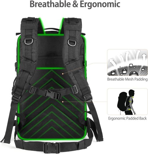 Renil 25L Tactical Backpack for Men & Small Army Assault Waterproof Molle Military Backpack Rucksack Backpack