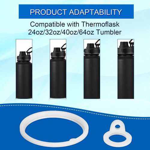 PEUTIER 17pcs Water Bottle Lid Replacement for Thermoflask 24/32/40/64oz, Water Bottle Gasket Replacement Accessories Part O Ring Silicone Seal Ring Compatible with Thermoflask Spout Lid