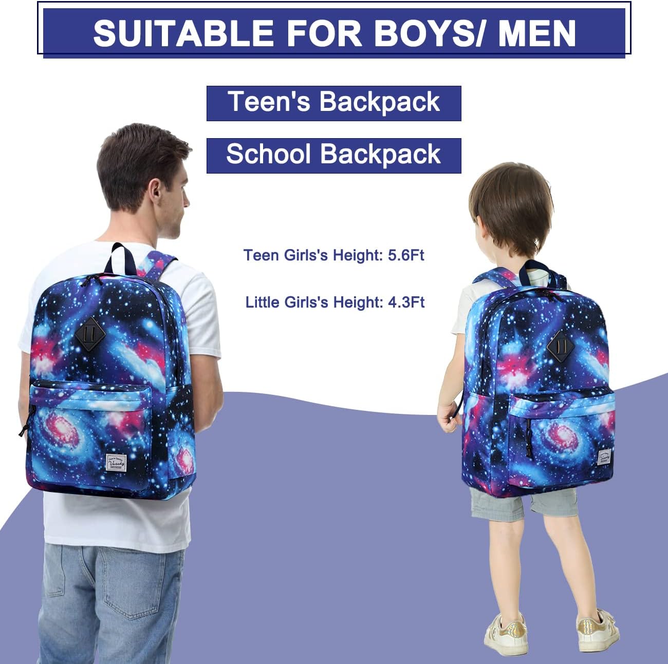 VASCHY Backpacks Handbags, Lavender, M