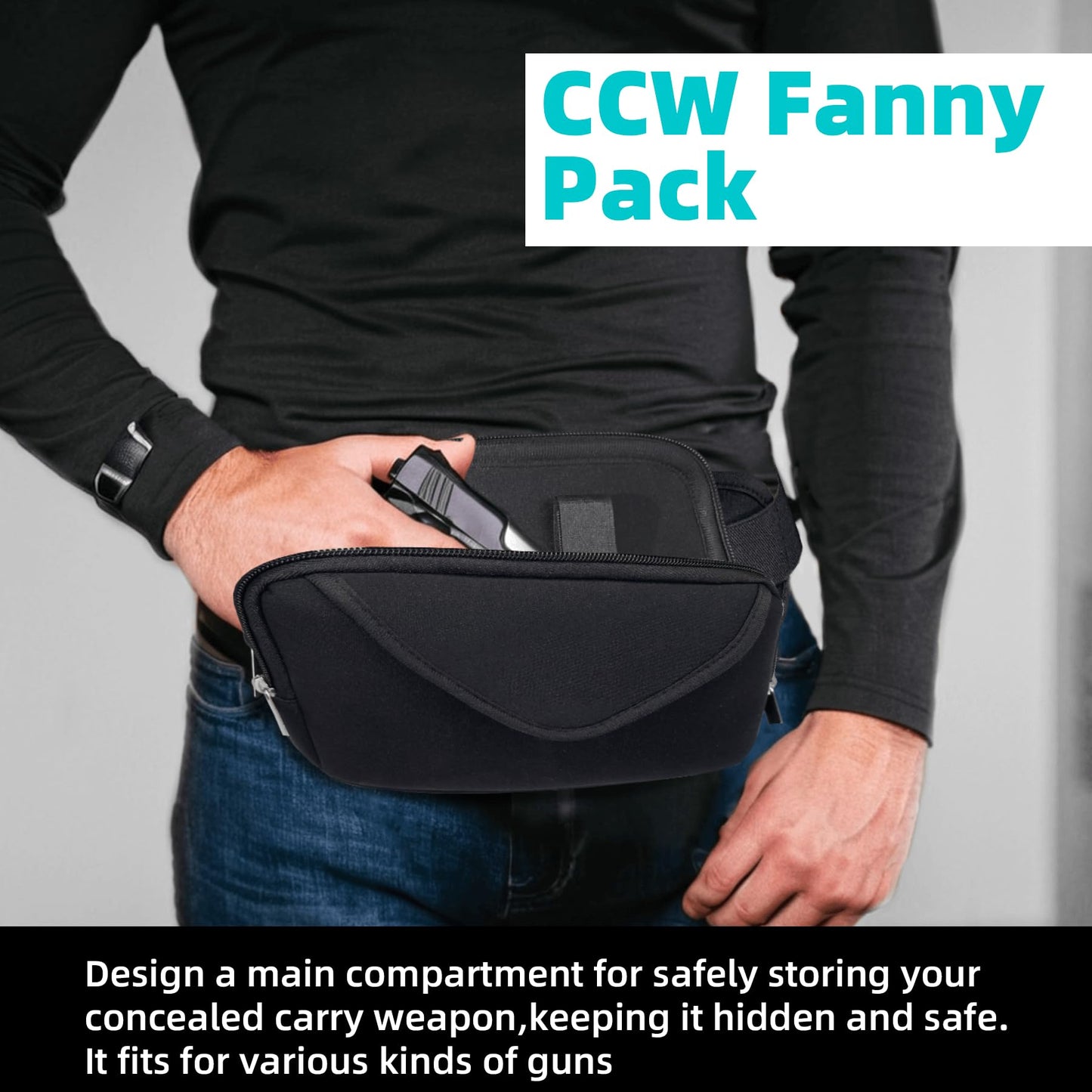Fanny Pack Holsters for Concealed Carry, Concealed Carry Fanny Pack for Men and Women, CCW Waist Pack Holster Bag