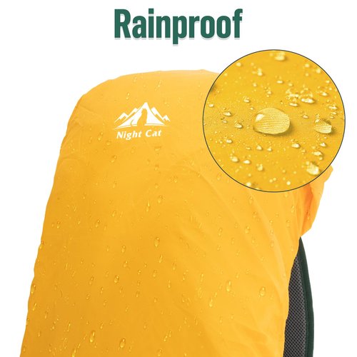 Night Cat Internal-frame Hiking Backpack: 30L Camping Backpack for Men Women Lightweight Waterproof Rain Cover Green
