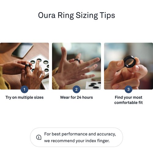 Oura Ring Gen3 Heritage - Black - Size 13 - Smart Ring - Size First with Oura Ring Gen3 Sizing Kit - Sleep Tracking Wearable - Heart Rate - Fitness Tracker - 5-7 Days Battery Life