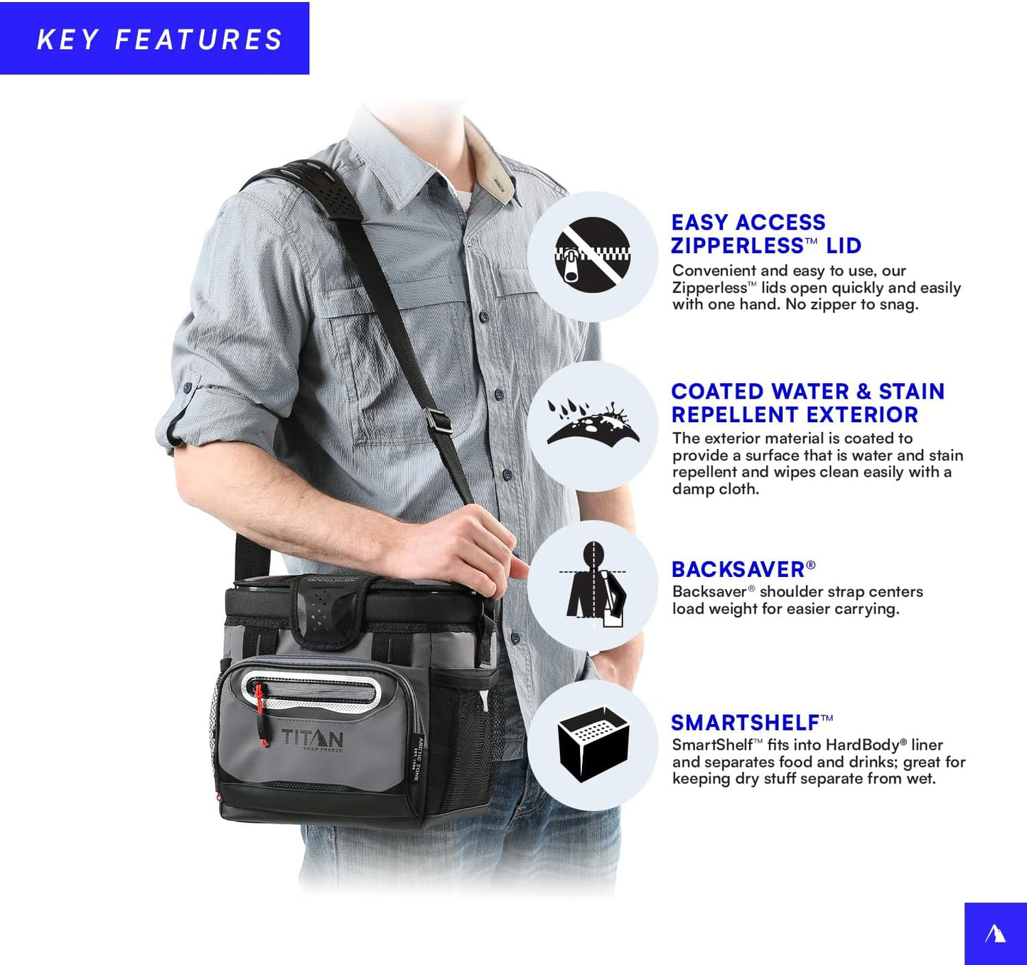 Titan by Arctic Zone 30 Can Zipperless Soft Cooler with HardBody Liner