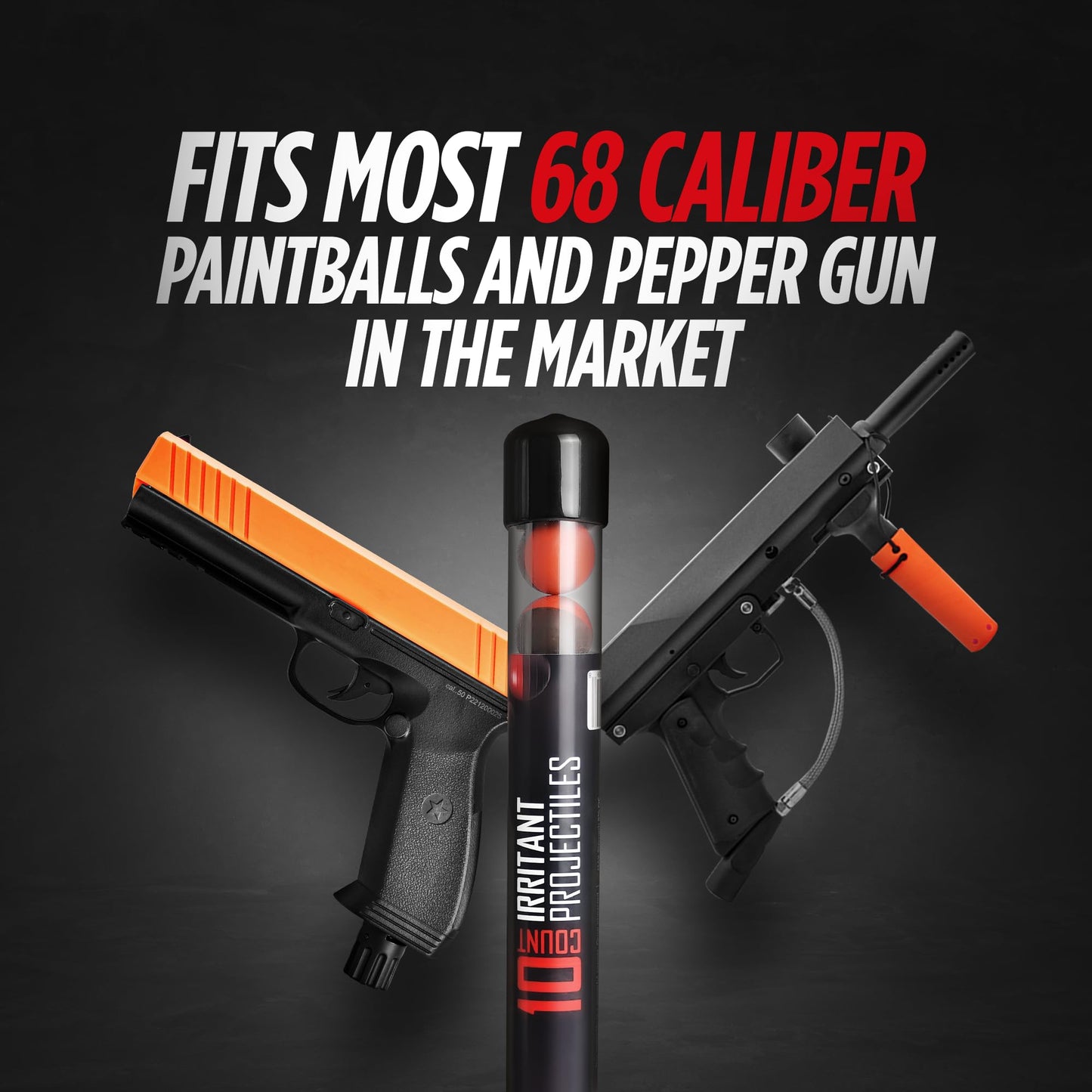 68 Caliber Self Defense Balls, Powerful Irritant Formula, 68 Caliber Pepper Balls for Non Lethal Protection, OC Spray Balls for Maximum Strength, 10 Count (Count of 10)