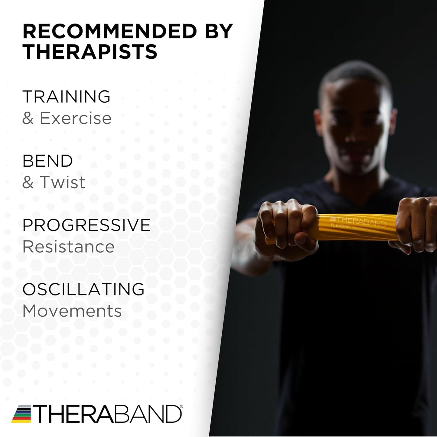 THERABAND FlexBar, Tennis Elbow Therapy Bar, Relieve Tendonitis Pain & Improve Grip Strength, Resistance Bar for Golfers Elbow & Tendinitis, Red, Light, Beginner