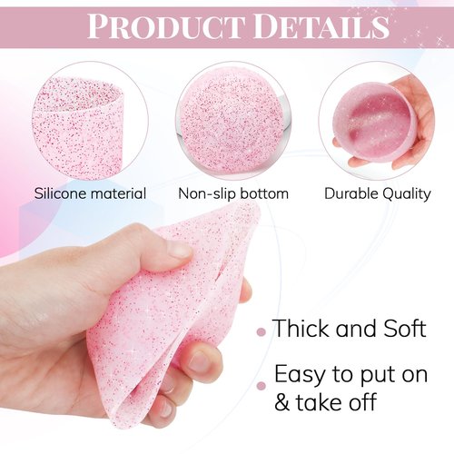 Chihutown 3pcs Bling Cup Boot, Pink Silicone Water Bottle Boot, Reduces Noise Water Bottle Bottom Protector