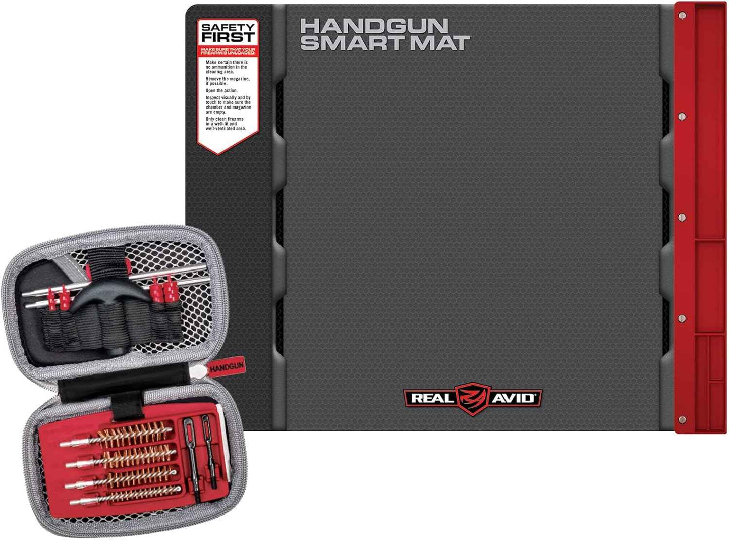 Real Avid Handgun Cleaning Kit with Gun Cleaning Mat & Magnetic Tray for 9mm, .40, .45 Caliber Pistols