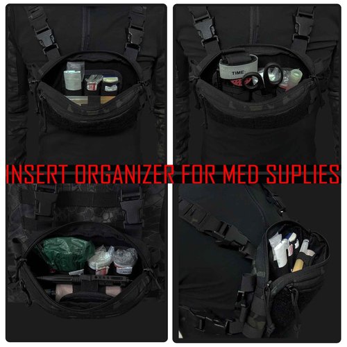 Tactical Bag Insert Modular Organizer Utility Admin Pouch Hook, Modular Elastic Loop Panel Organizers Pouch Insert Attachment with Hook Backed Fastener for Backpack Accessories