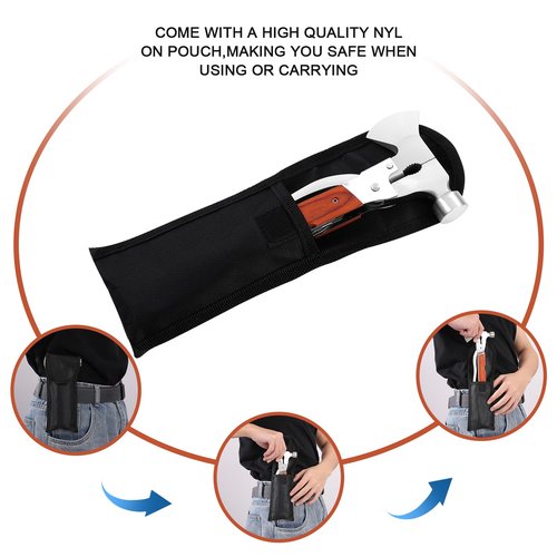 MYWERO - Multi-Purpose Outdoor Tools, Camping Gear Multi-Tools, 16-in-1 Camping Accessories Multi-Tool Hammers, Easy to Carry Camping Tools Including Hammers, Pliers, Bottle Openers, etc.