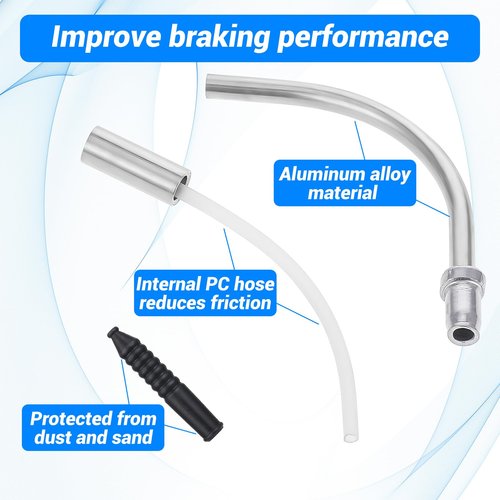 Giantree Bike V Brake Noodle Cable Guide Pipe, 4Pcs Brake Noodle Cable Guide Pipe and End Caps accessories Bicycle Brake Pipe with Rubber Boots for Mountain and Road Bicycle Riding Set(90° Noodles)