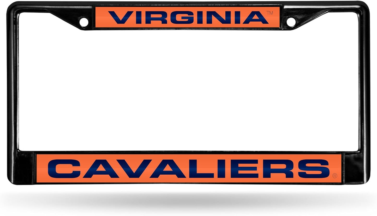Rico Industries NCAA Black Laser Cut Chrome Frame 12" x 6" Black Laser Cut Chrome Frame - Car/Truck/SUV Automobile Accessory