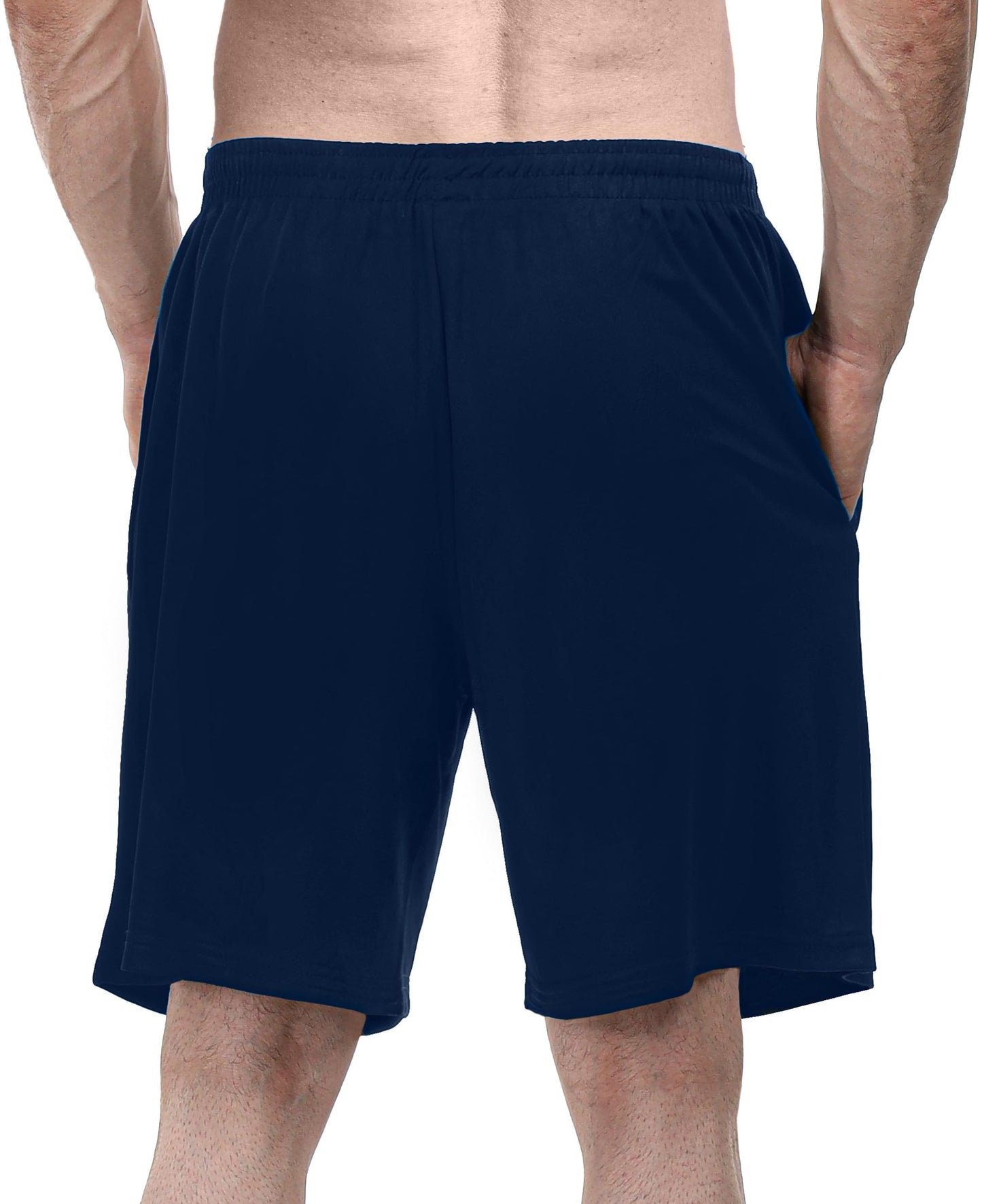 NY Threads 5 Pack Men's Athletic Shorts Quick Dry Loose-Fit Lightweight Running Workout Gym Shorts with Pockets, Medium, Black/Black/Navy/Dark Grey/Medium Grey