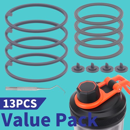 YINORD Gasket Replacement for VOLTRX Electric Protein Shaker Bottle, Shaker Bottle Gasket Silicone Sealing Ring Seal Parts Replacement,Compatible with VOLTRX USB Rechargeable Mixer Cup (13)