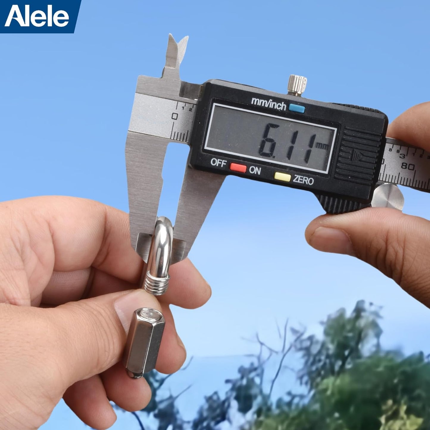 Alele D-Shape Locking Carabiner M4 Stainless Steel Quick Link Chain Connector Keychain Ring Buckle 10 Pack