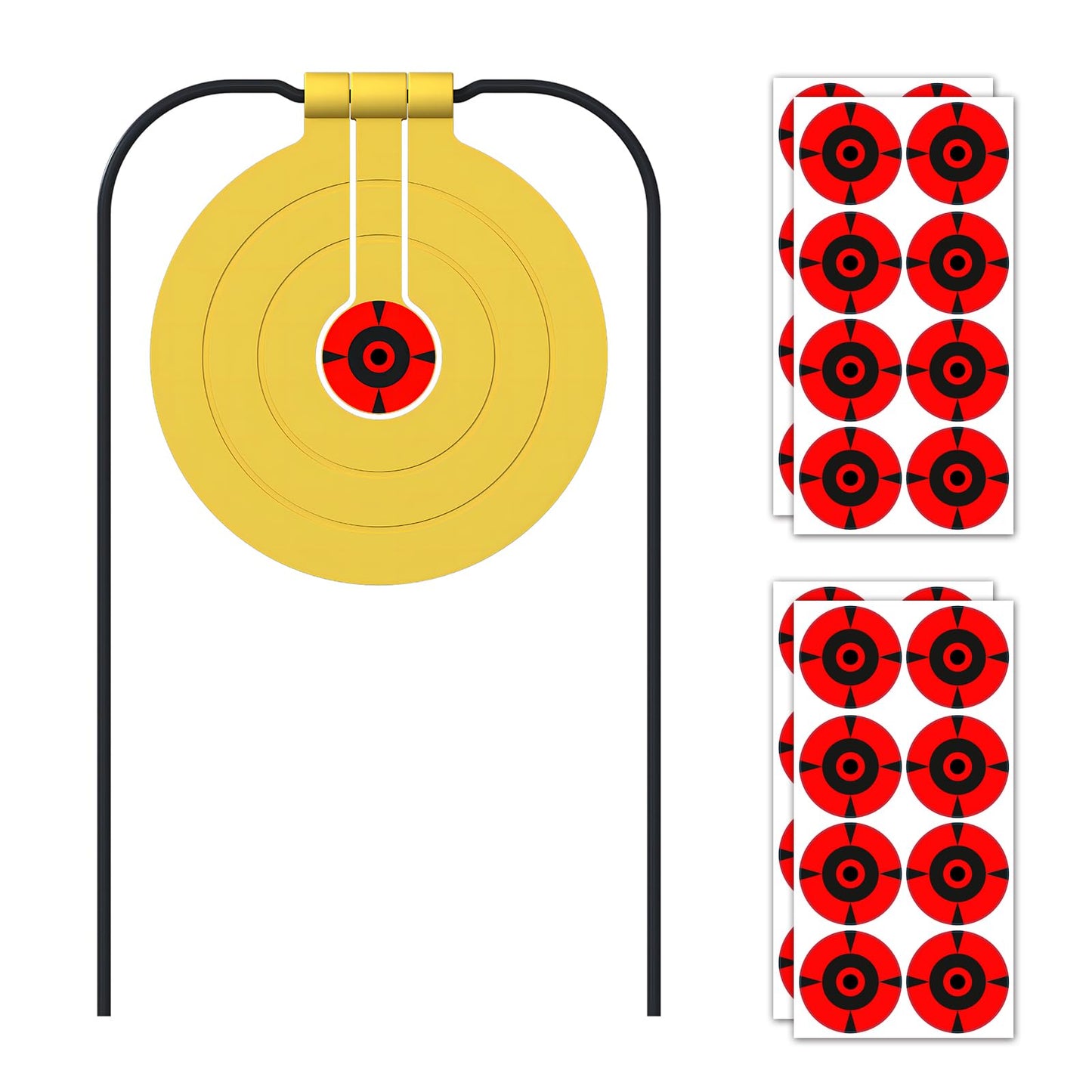 Atflbox Two in One Self-Healing Resetting Target, 8 Inch Gong High Caliber Spinner Target, Shooting Targets for Rifle, Pistol, Airgun, Handgun (Yellow)