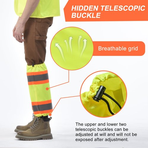 AYKRM Yellow High Vis Reflective unisex-adult work leg gaiters