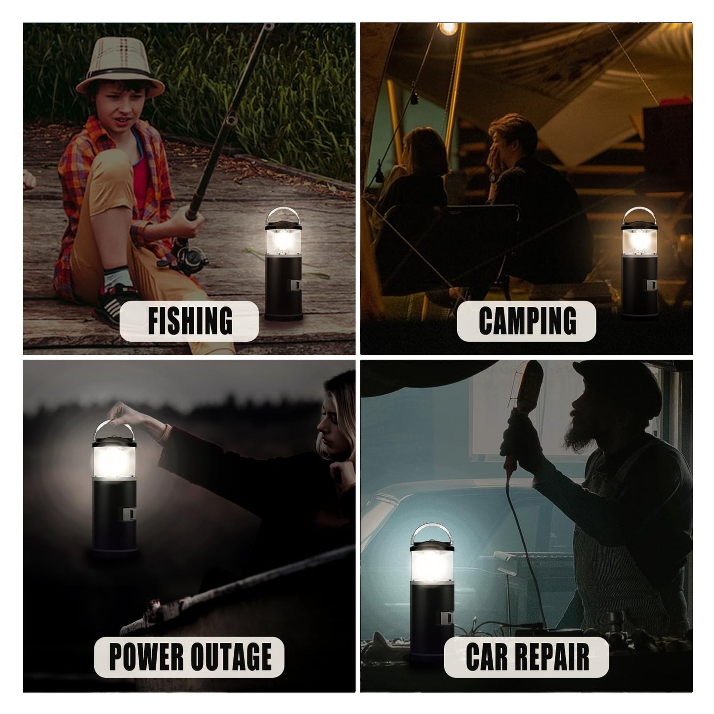Father's Day Gifts for Dad, LED Camping Lanterns Battery Powered, Lantern with 15PCS Tool Kit, Camping Gifts for Men Husband Dad, Multitool Tool Kit Gifts for Camping, Fishing, Hiking, Lighting