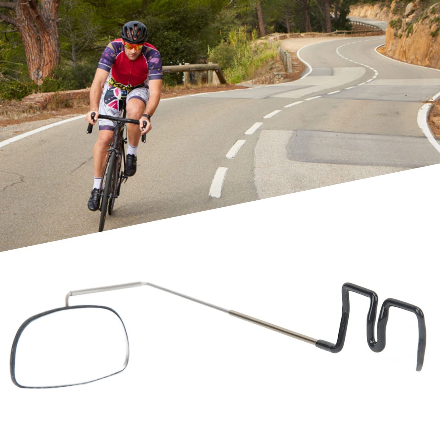Helmet Rearview Mirror 360 Degree Adjustment Easy Installation Cycling Eyeglass Rearview Mirror