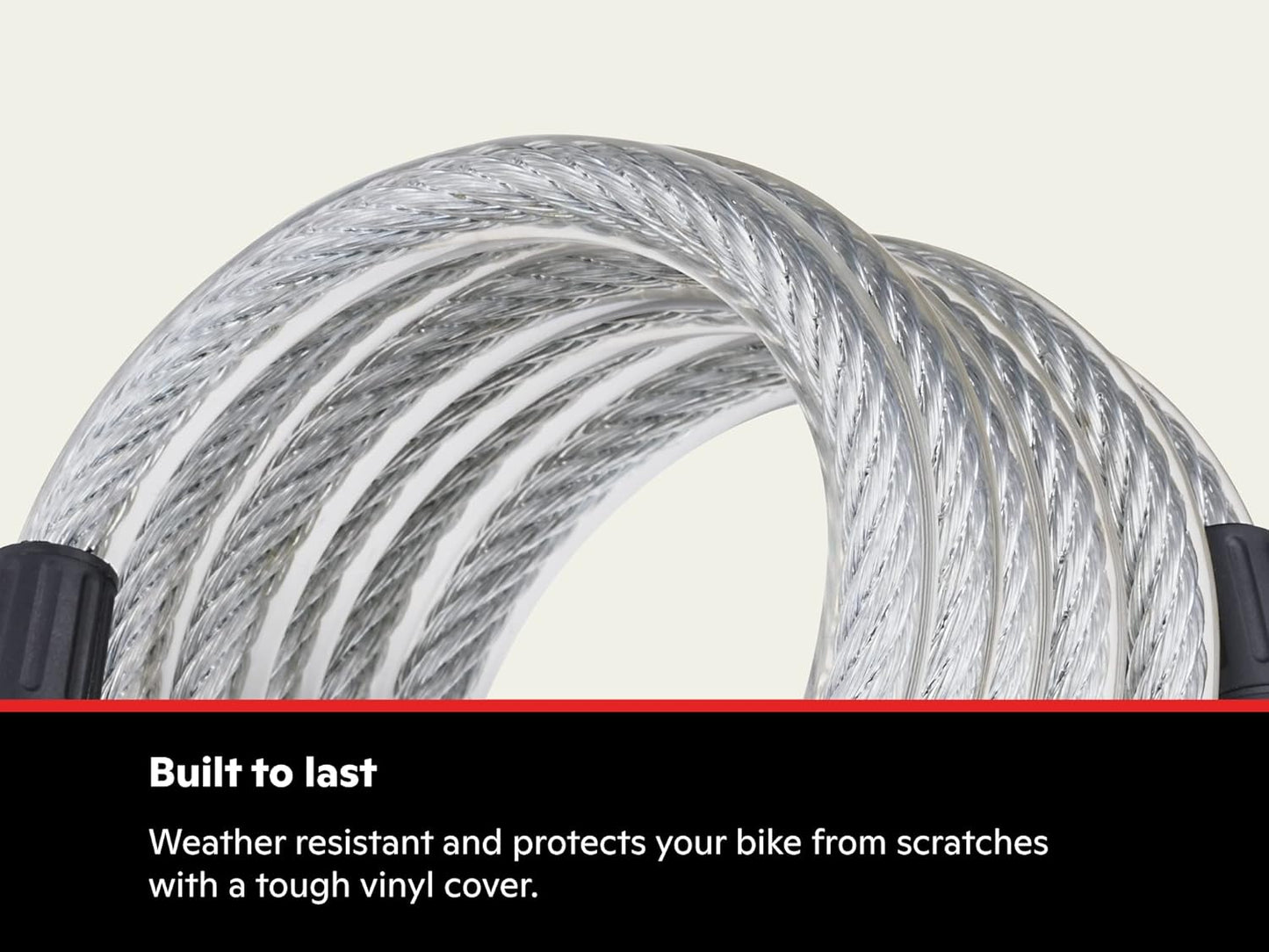Schwinn 6ft Bike Lock Cable - Durable Steel, Anti-Theft Protection, Vinyl Cover