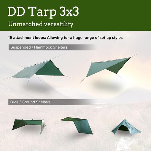 DD Hammocks - DD Tarp 3x3 - Olive Green: 10ft x 10ft