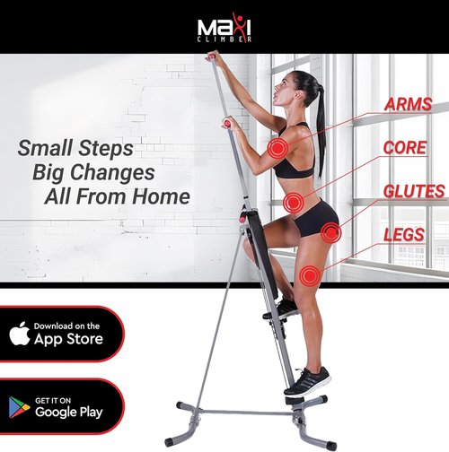 MaxiClimber 2.0 Vertical Climber - Folding Cardio & Strength Machine with Free Fitness App