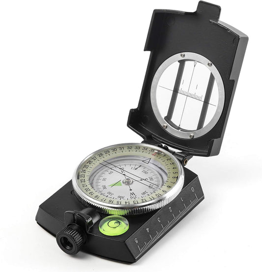 Eyeskey Multifunctional Tactical Survival Military Compass with Lanyard & Pouch | Waterproof & Impact Resistant | Lensatic Sighting Compass for Hiking