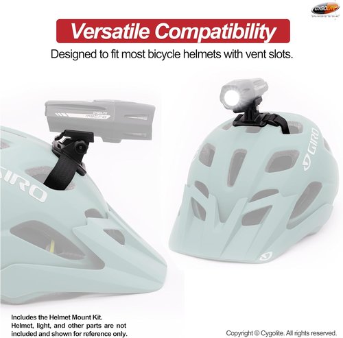 Cygolite Helmet Mount Kit for Ranger, Expilion, Metro & Streak Bike Lights - Compact Black (HLMT-DCV12)