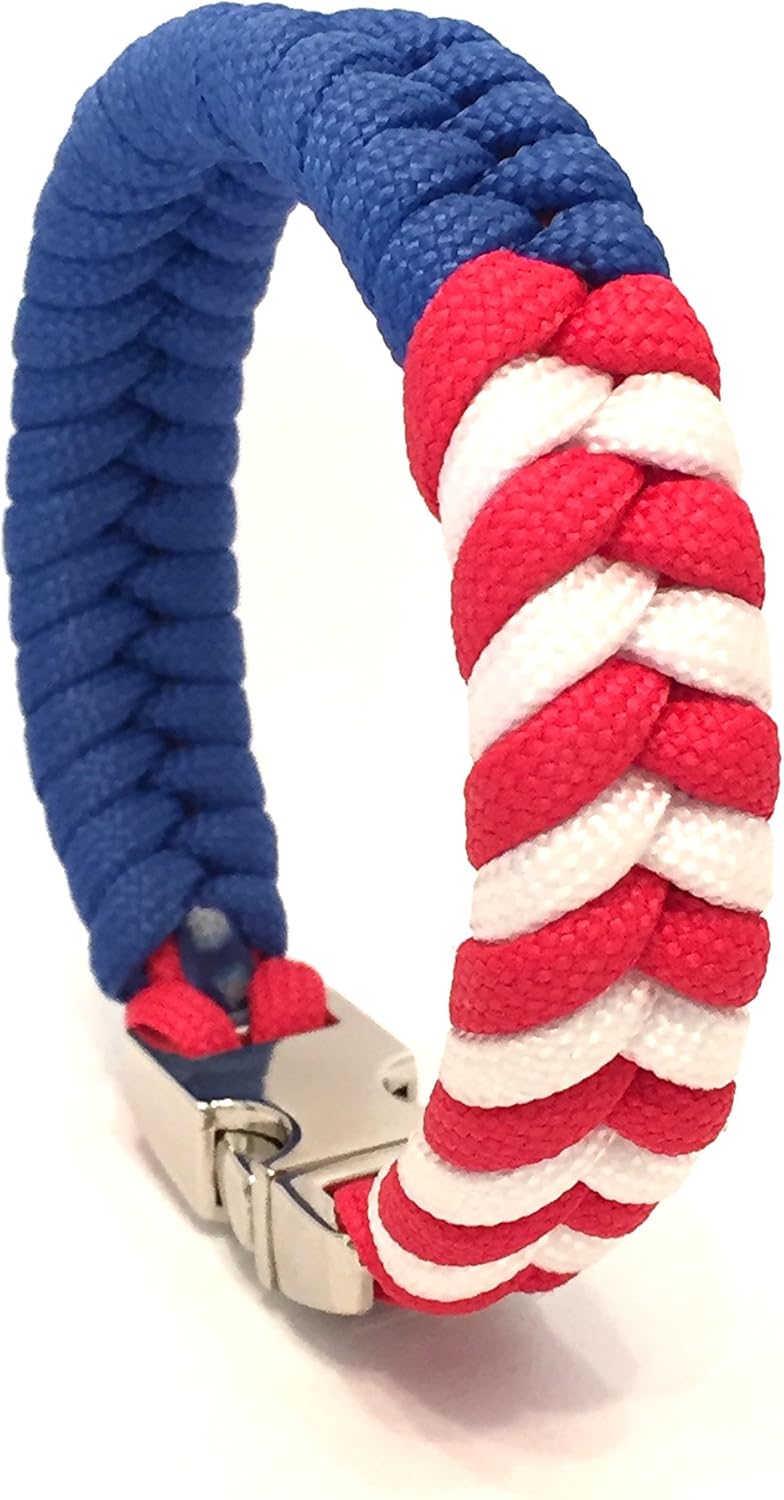 American Flag Paracord Survival Bracelet (Size 7.5)