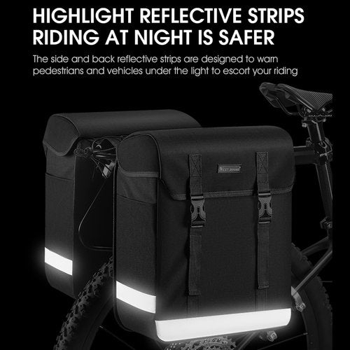 BAIGIO Bike Double Pannier Bags Waterproof Bicycle Rear Seat Panniers Pack with Reflective Stripe