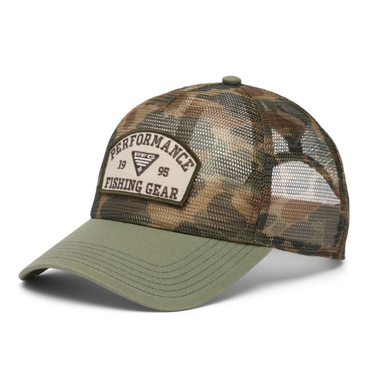 Columbia Unisex PFG Tie Down Mesh Snap Back, Fossil Duck Camo/Cypress, One Size