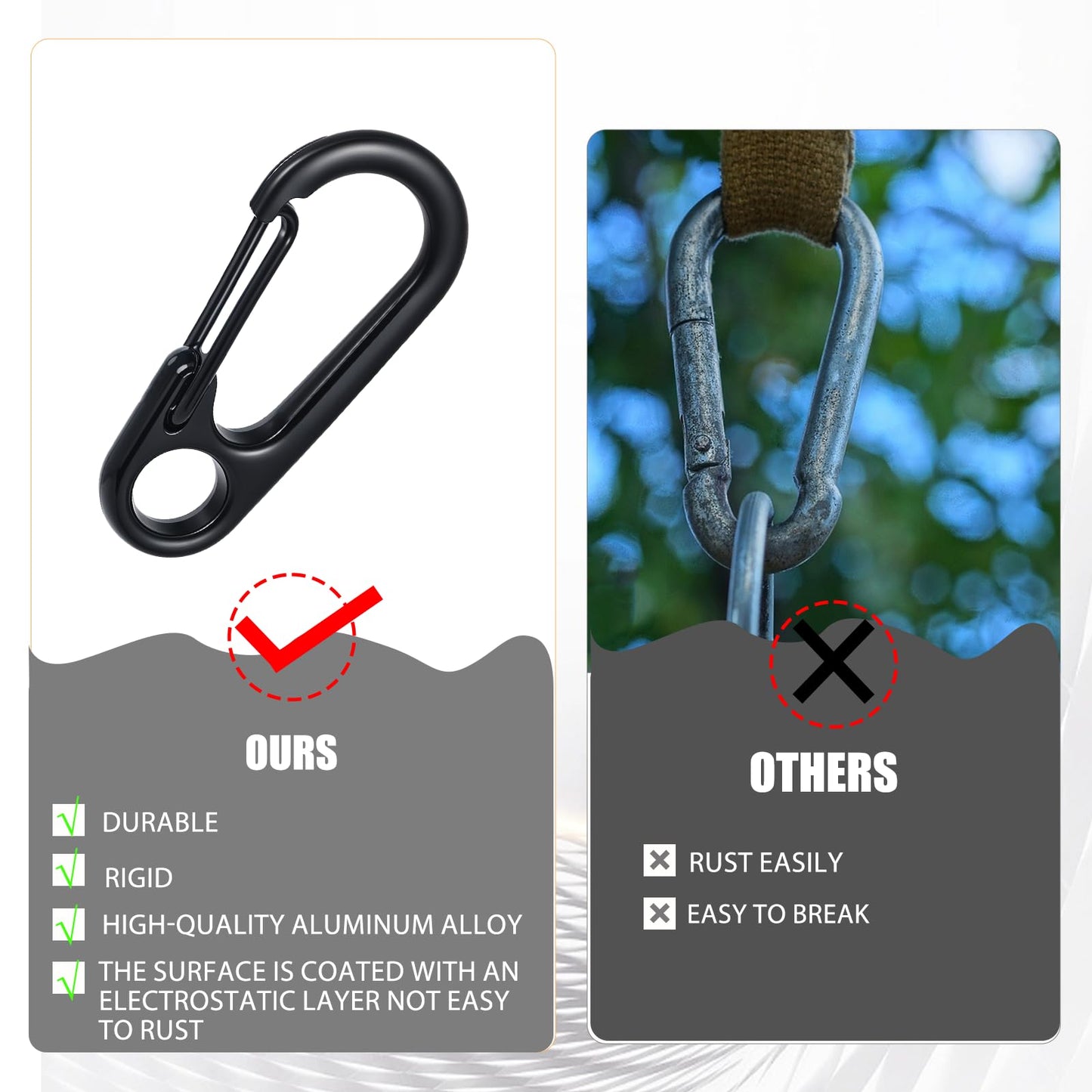 30Pcs Mini Carabiner Clip 1.2 Inch Small Carabiner Clips Metal Tiny Spring Snap Hook Quick Release Carabiner Keychain Clip for Camera Strap Backpack Keychains Accessories