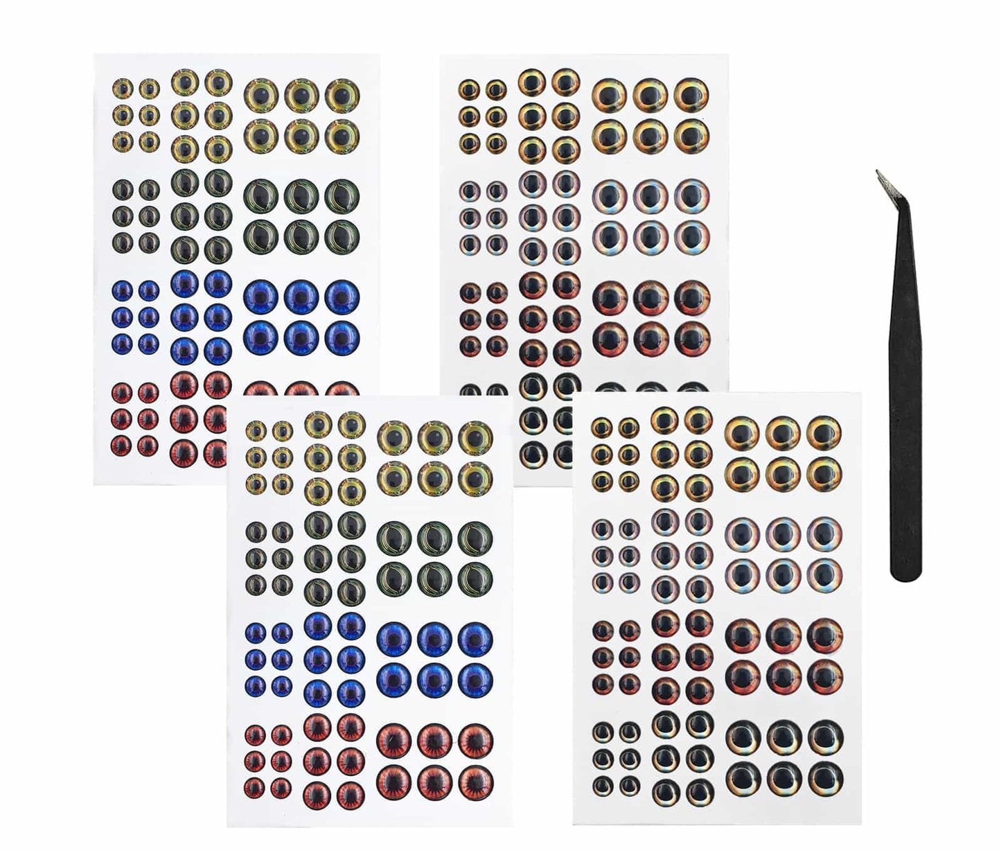 Fish Eyes for Lures Making - Large Fishing Lure Eye 6mm 7mm 10mm Assortment for Fly Tying DIY Materials Tool