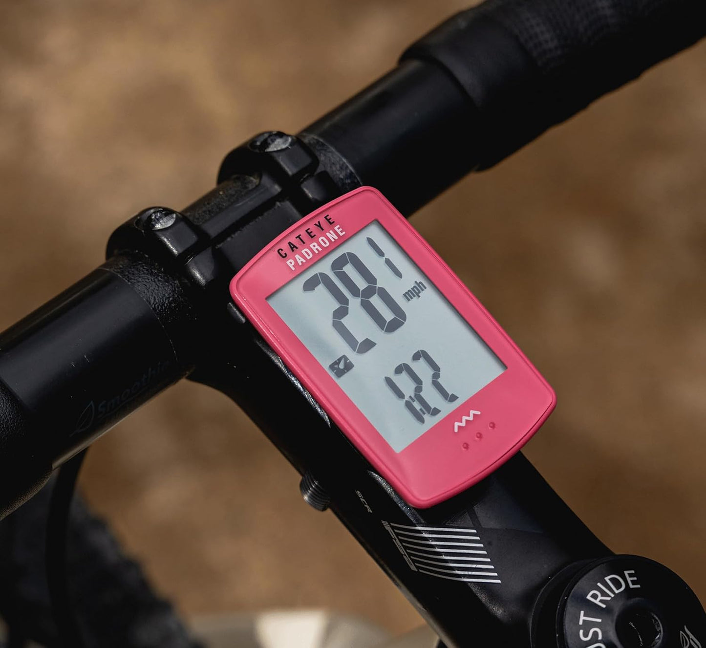 CATEYE Padrone Wireless Bike Computer – Oversized Display Cyclocomputer, Wireless Speedometer & Odometer, FlexTight™ Mount, Auto Start/Stop, Programmable Odometer