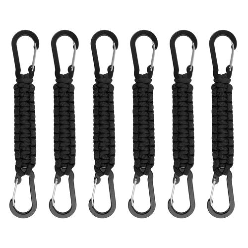 SXoonKing 6 Pcs Paracord Keychain,Paracord Lanyard Clips,Braided Lanyard,Carabiner with Strap,Water Bottle Clip,Backpack Clips,Carabiner for Water Bottle,Water Bottle Clip for Backpack