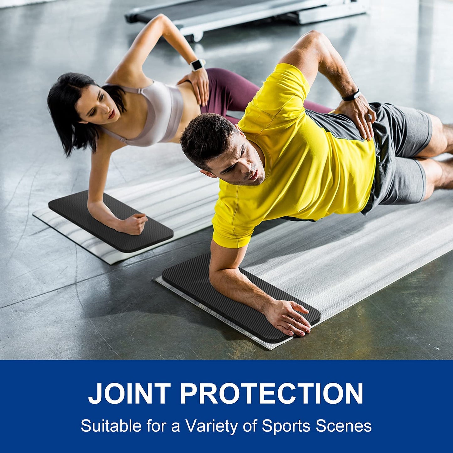 Extra Large Exercise Mat 12' x 6' x 7mm and Yoga Knee Pad,Workout Mats for Home Gym Flooring，Thick Gym Mat Durable Cardio Mat, Ideal for Plyo, MMA, Jump Rope, HIIT, Weightlifting - Non-Slip