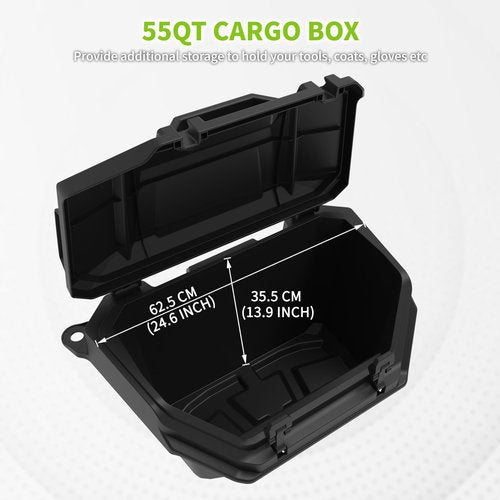 UTVSXPERT 55QT Cargo Box for Polaris RZR XP/XP 4 1000 24-25, Water-Resistant Poly Storage Bin with Lockable Latches Storage Box for Polaris RZR XP/XP 4 1000 2024-2025 Accessories, Replace #2884525