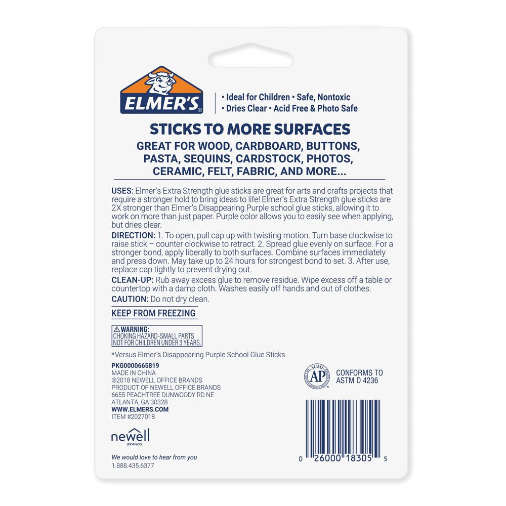 Elmer’s Extra Strength School Glue Sticks, Washable, 6 Grams, 4 Count