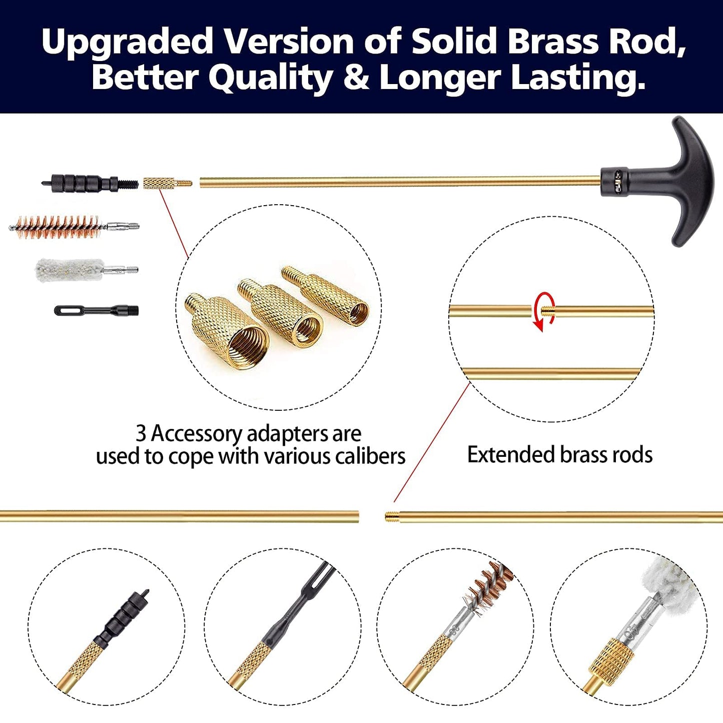 KLOLA Gun Cleaning Kit Universal, Rifle Pistol Shotgun Handgun Cleaning Kit with Case, Universal Gun Cleaning Kit Gun Accessories Brushes for All Caliber Guns