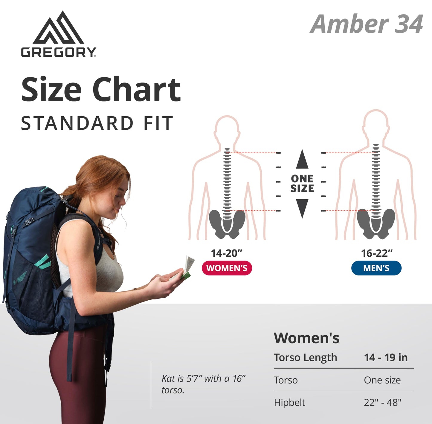 Gregory Amber 34L Women's Dayhiking/Backpacking Pack, with Breathable Backpanel and Comfort 3d Waistbelt, One Size Fits All, Coral Blue