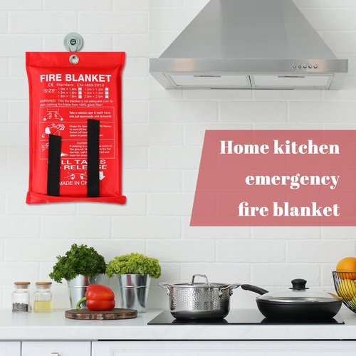 Wiwiqing 10 Pack Fire Blankets - Bulk Emergency Flame Retardant Fiberglass Fire Suppression Blankets - Fireproof Survival Safety Cover for Home, Kitchen, Camping, Car, Office, Warehouse - 39 x 39 Inch