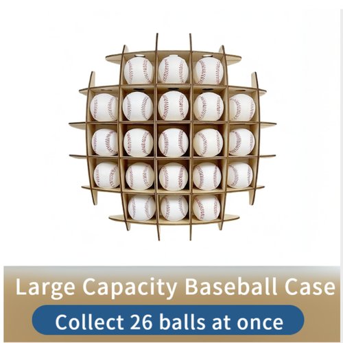 Baseball Display Cases for Balls, Signed Baseball Display Case, Rack for Collectors Baseballs, Baseball Display Case Wall Mount, 22*22inch, Spherical Design Feels Modern
