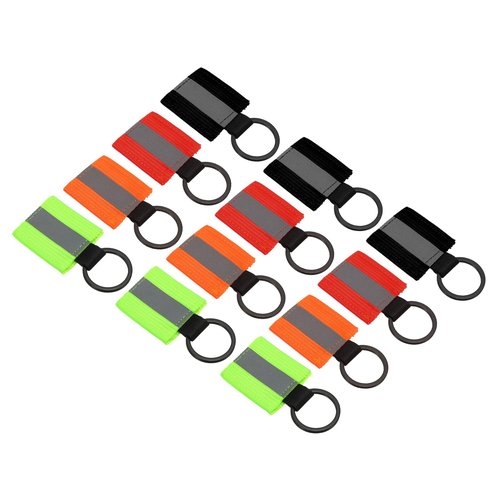 PATIKIL Reflective Keychain Tags, 12 Pack Reflective Zipper Pulls Nylon Keychain High Visibility Reflectors Tags for Backpack Pendant Dog Collar, Multicolor