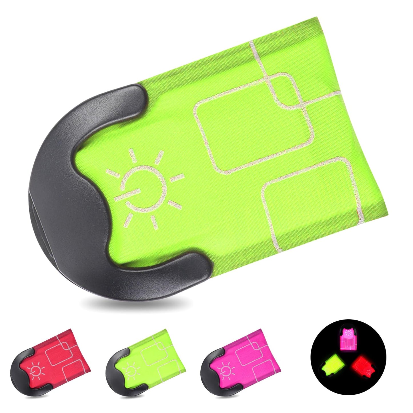 Aucuu Reflective Running Gear Set, Magnetic LED Clip Lights, Rechargeable Magnet Clip, Running Safety Lights with 3 Lighting Modes, High Visibility, Brightly Luminous for Night Running, Cycling