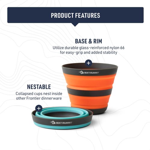 Sea to Summit Frontier Ultralight Collapsible 12 Ounce Camp Cup, Aqua Sea Blue