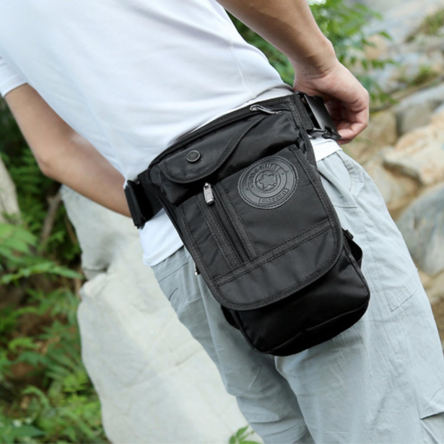 Drop Leg Bag Outdoor Waist Pack for Men Women Tactical Military Motorcycle Bike Cycling Multi-Pocket Waist Fanny Pouch Travel Hiking Climbing Thigh Bag Pocket