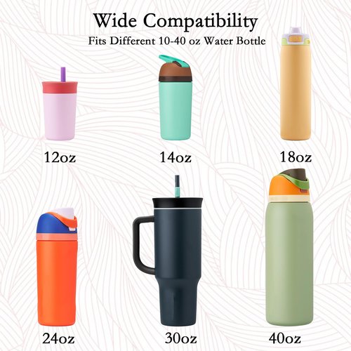 Bigwaves Silicone Handle Strap, Compatible Owala Freesip - Fits 16oz to 40oz, Water Bottle Carrier Grip Accessories for Running, Bike, Gym or Jogging (with Handle, White)