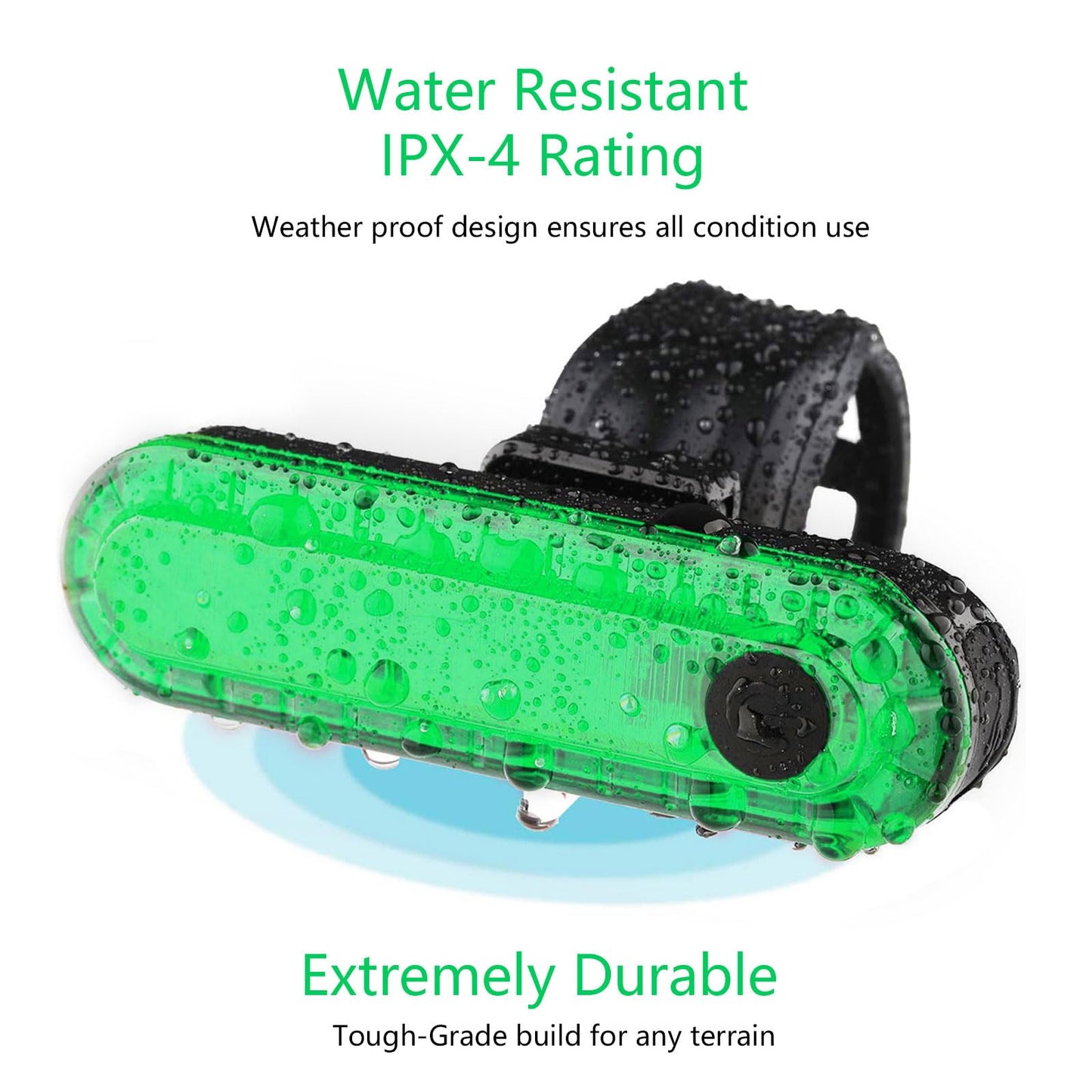 Green Bike Tail Light Rechargeable 2 Pack, Rear Bike Light for Night Riding, Back Bicycle Taillights with Great Battery Life, Easy to Install On Any Bike Trailer or Helmet