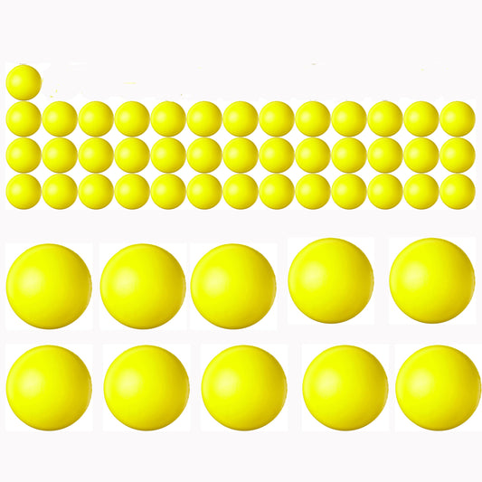 Lambid 50 X .68 Cal Nylon Balls Reusable for Training, .68 Caliber Solid Plastic Ammo Kinetic Projectiles Compatible with Byrna SD/EP/LE for Self Defense and Target Practice (Yellow)