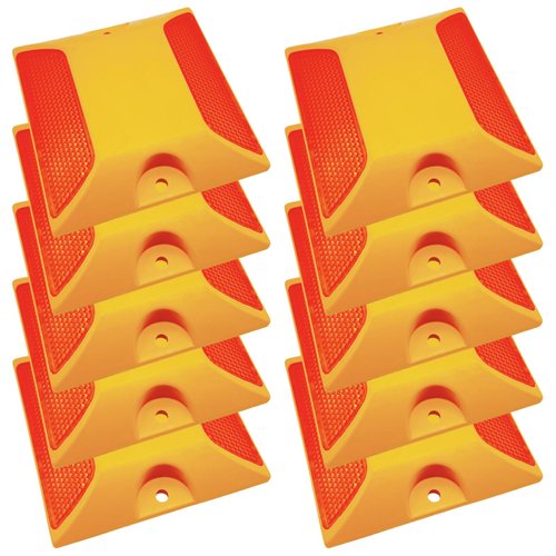 SWJLR 10 Pack 4 by 4 inch Driveway Reflectors, Driveways, Streets, Sidewalks and Asphalt Driveway Markers, Road Reflectors Great for Speed Bumps, Crosswalks, Highways, Driveways and Garages